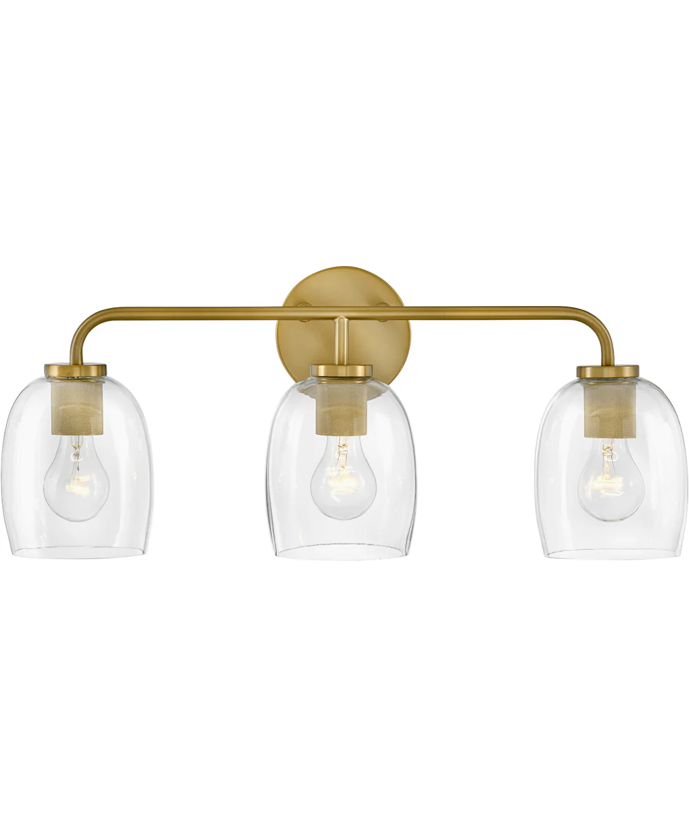 Percy 3-Light Medium Three Light Vanity in Lacquered Brass