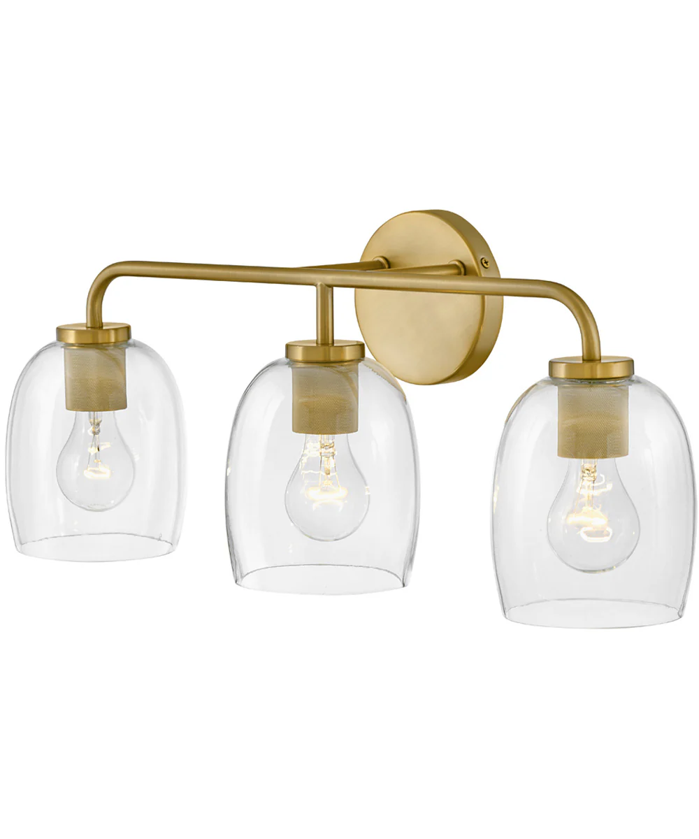 Percy 3-Light Medium Three Light Vanity in Lacquered Brass - Image 3