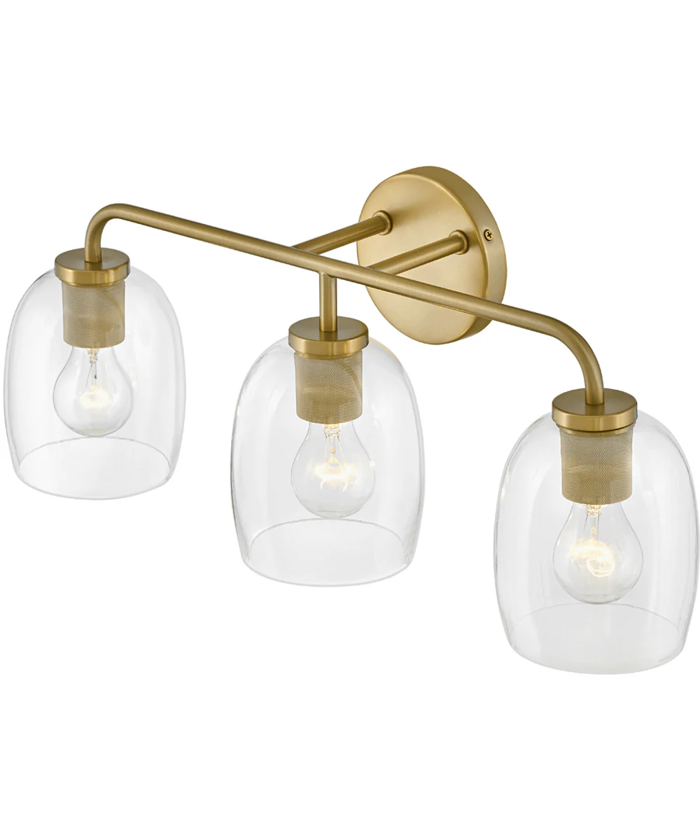 Percy 3-Light Medium Three Light Vanity in Lacquered Brass - Image 4