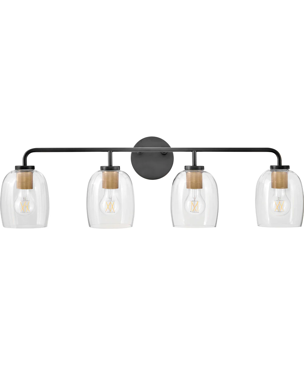 Percy 4-Light Large Four Light Vanity in Black - Image 2