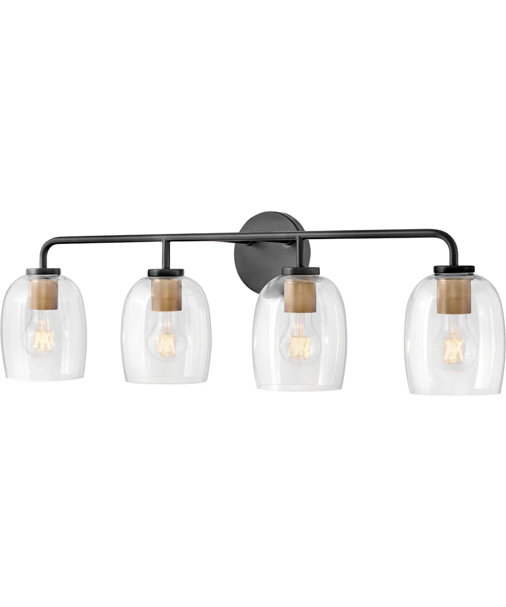Percy 4-Light Large Four Light Vanity in Black - Image 3