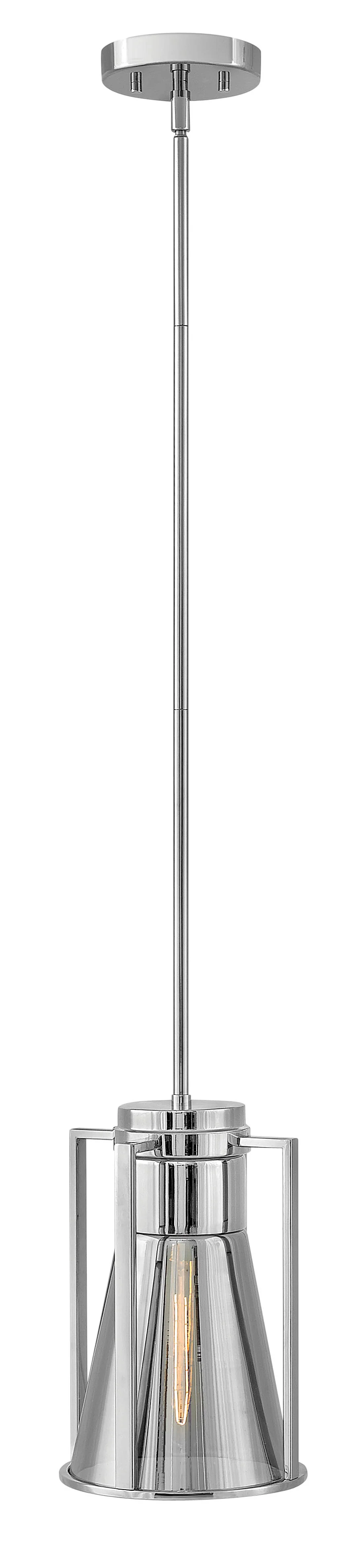 8"W Refinery 1-Light Pendant in Chrome with Mirror