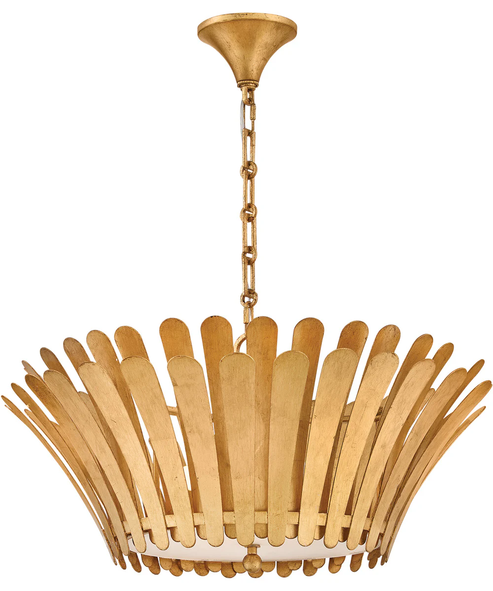 Reina 3-Light Medium Tapered Chandelier in Distressed Brass - Image 3