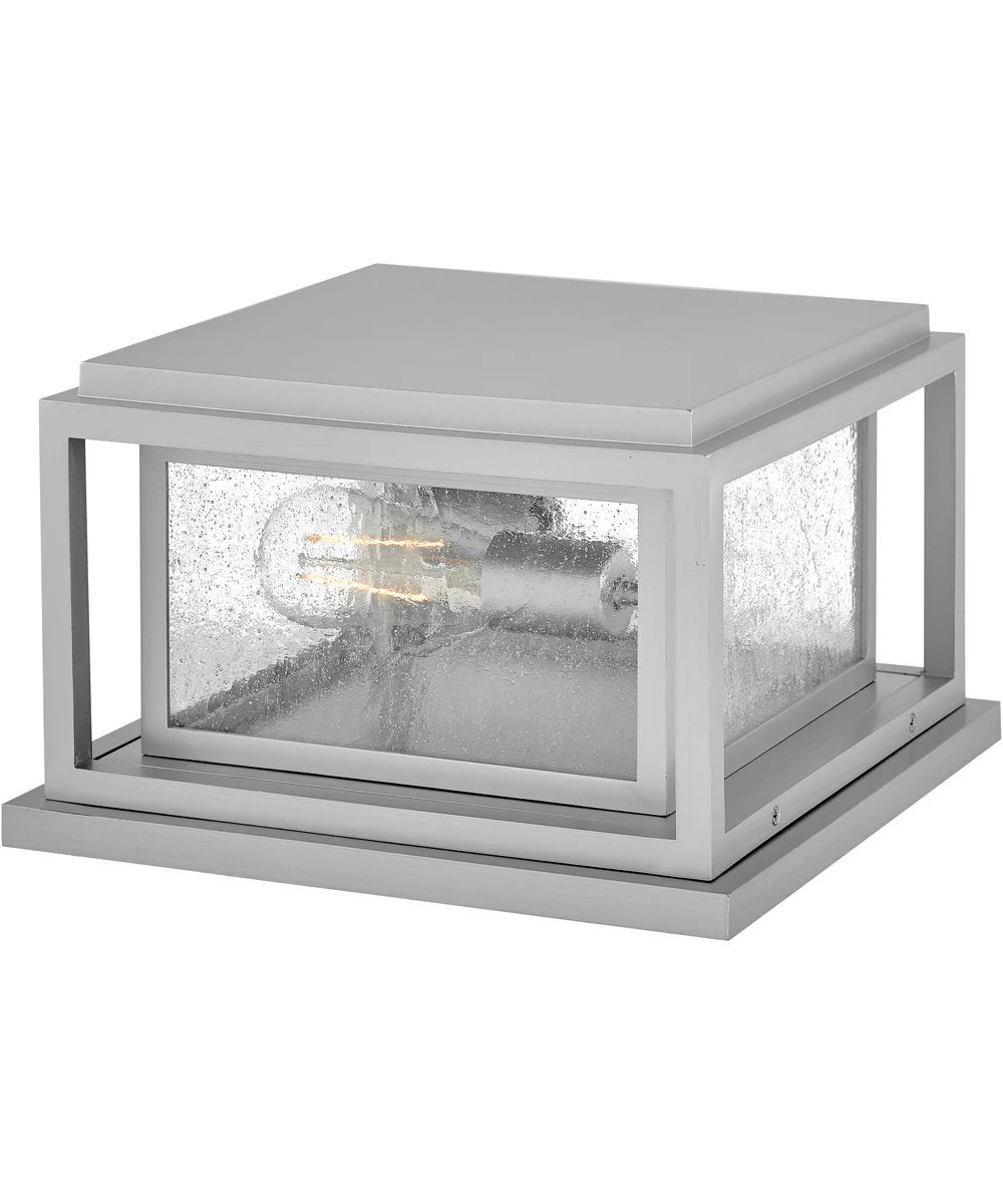 Republic 2-Light Small Pier Mount Lantern 12v in Satin Nickel