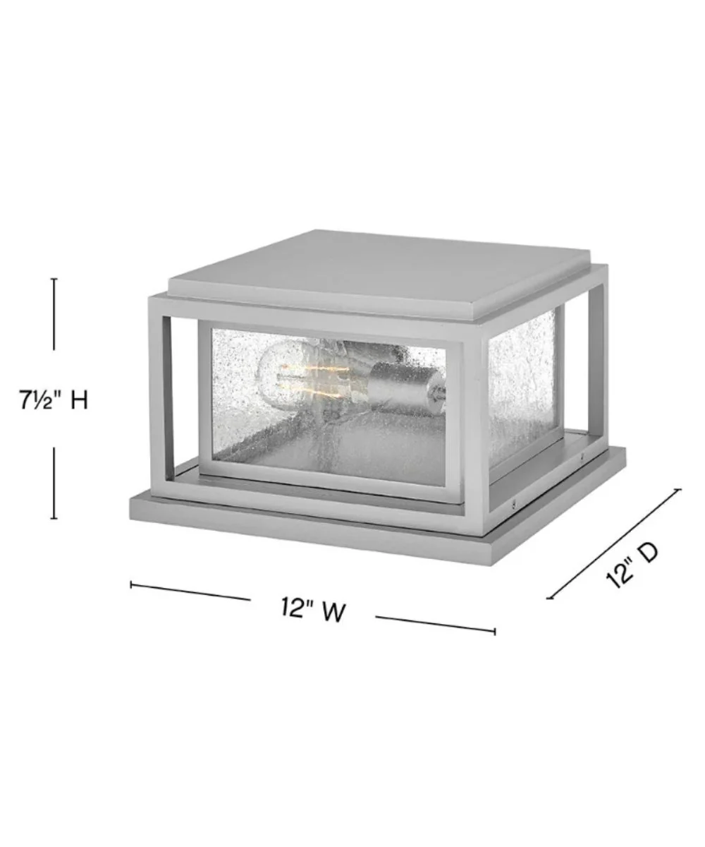 Republic 2-Light Small Pier Mount Lantern 12v in Satin Nickel - Image 3