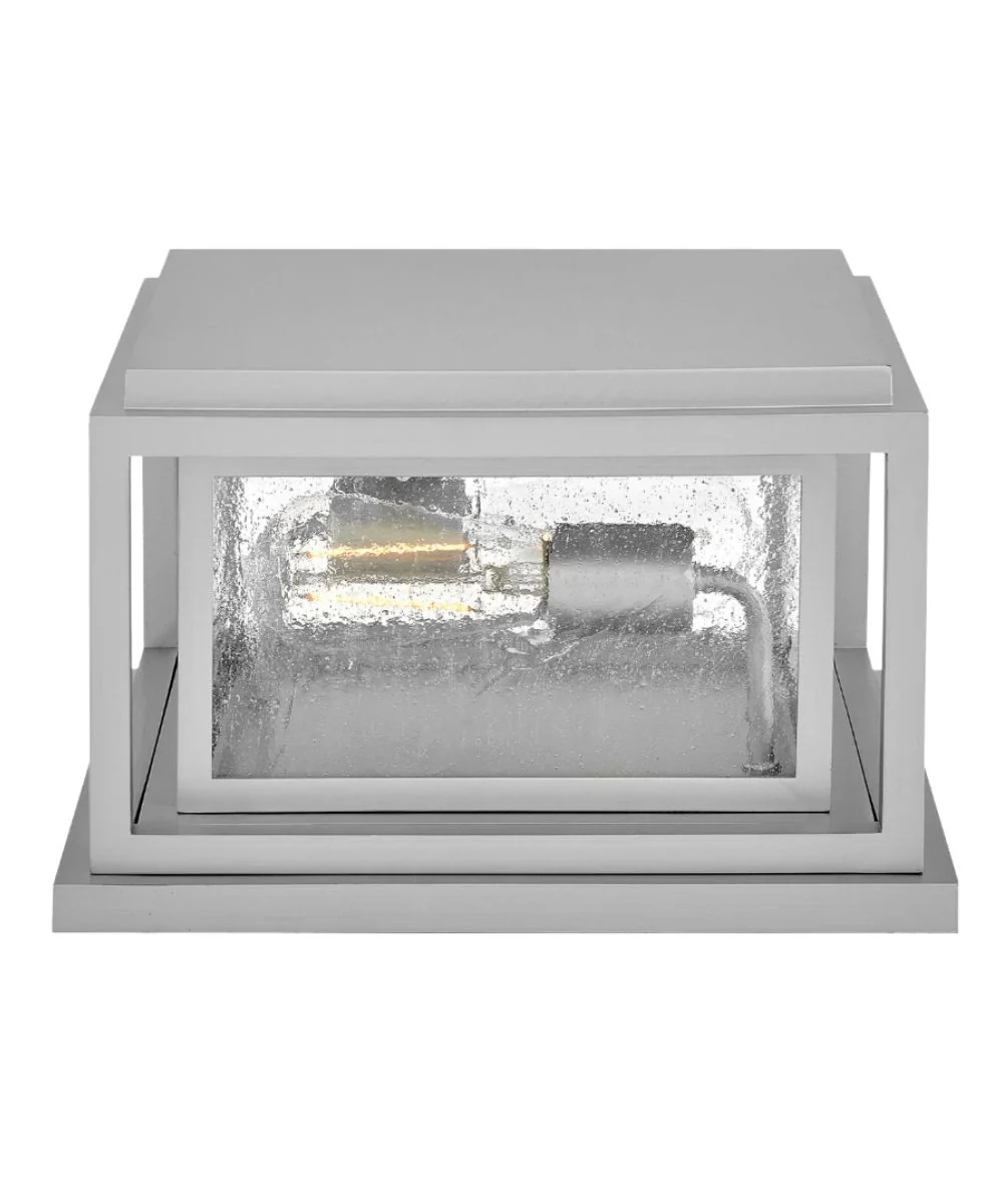 Republic 2-Light Small Pier Mount Lantern 12v in Satin Nickel - Image 4