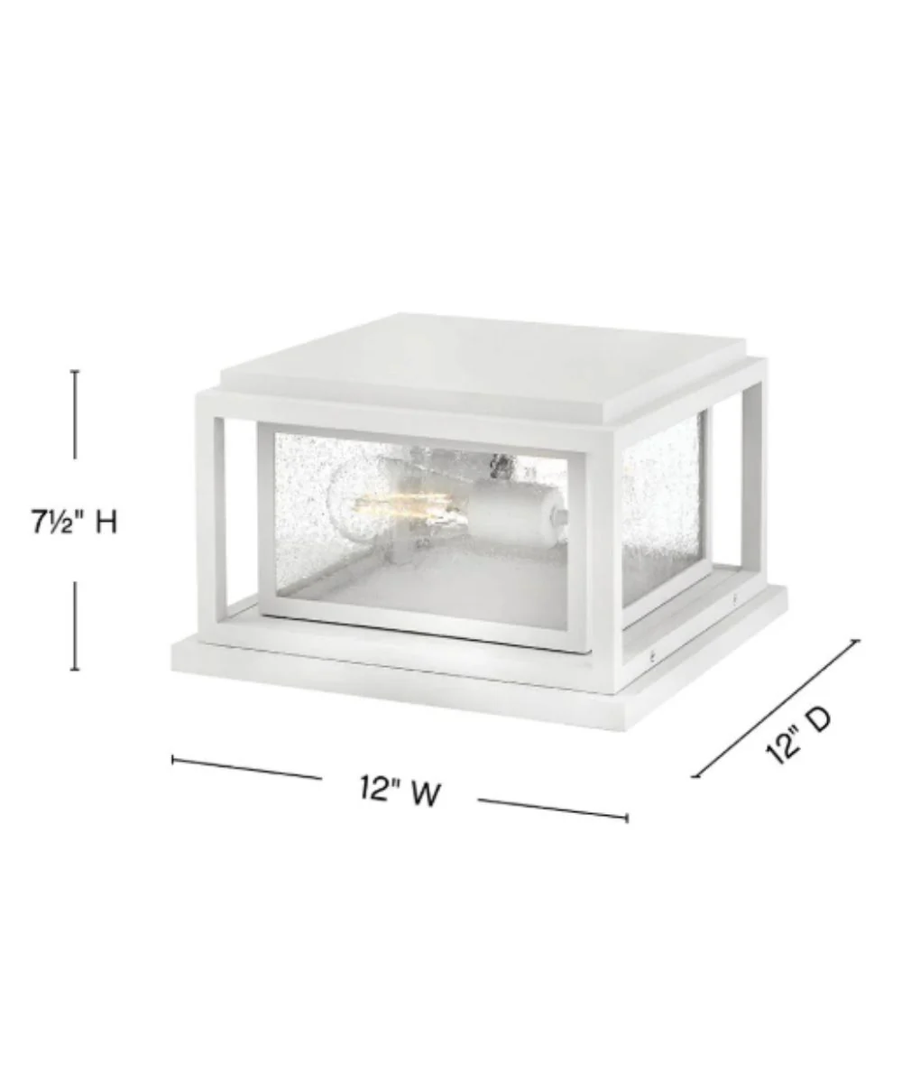 Republic 2-Light Small Pier Mount Lantern 12v in Textured White - Image 3