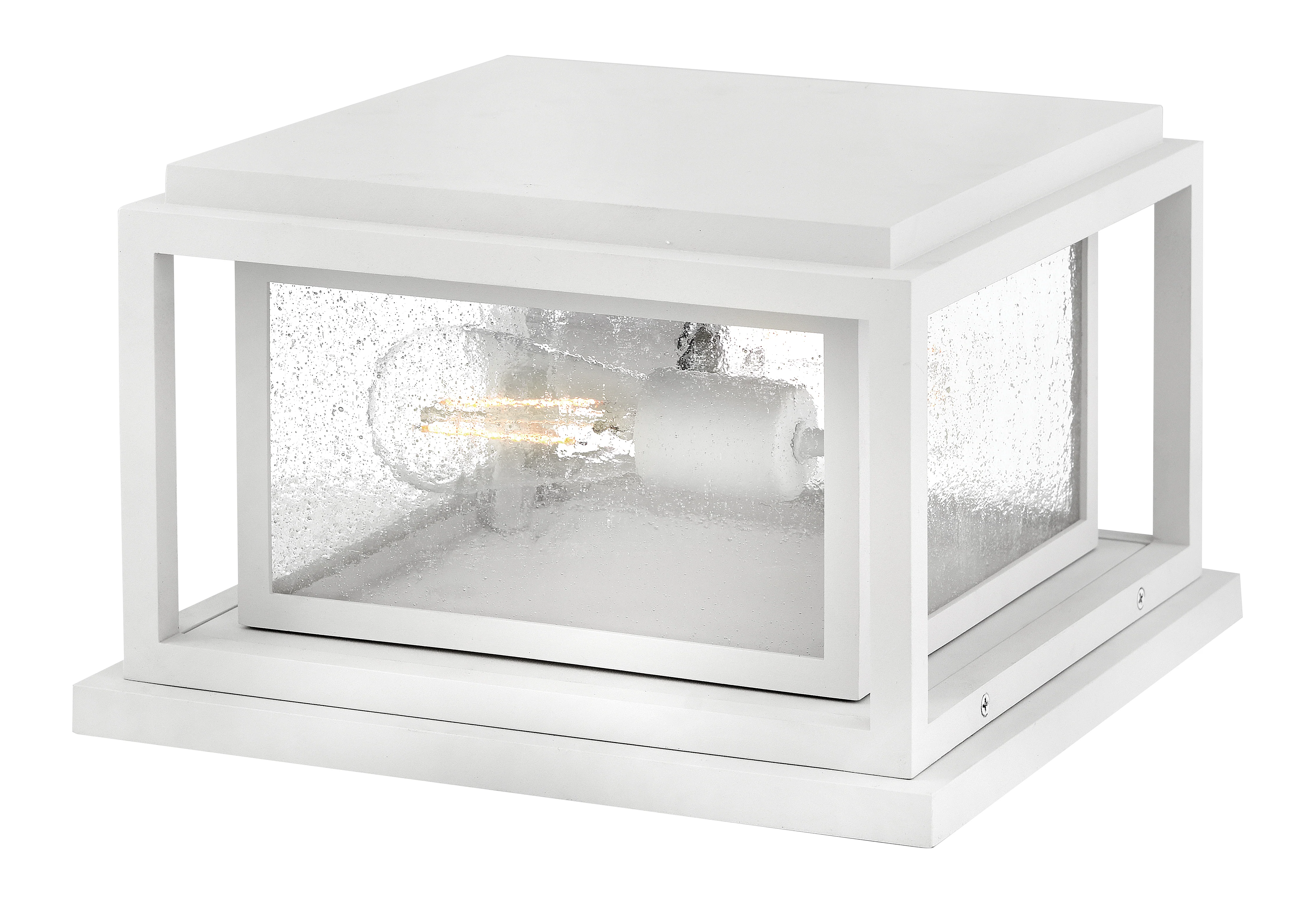 Republic Coastal Elements 2-Light Small Pier Mount Lantern in Textured White