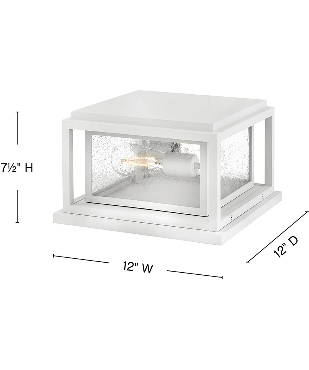Republic Coastal Elements 2-Light Small Pier Mount Lantern in Textured White - Image 5