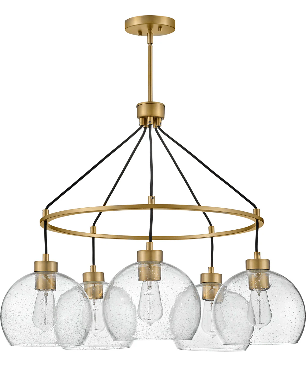 Rumi 5-Light Medium Single Tier Chandelier in Lacquered Brass - Image 3