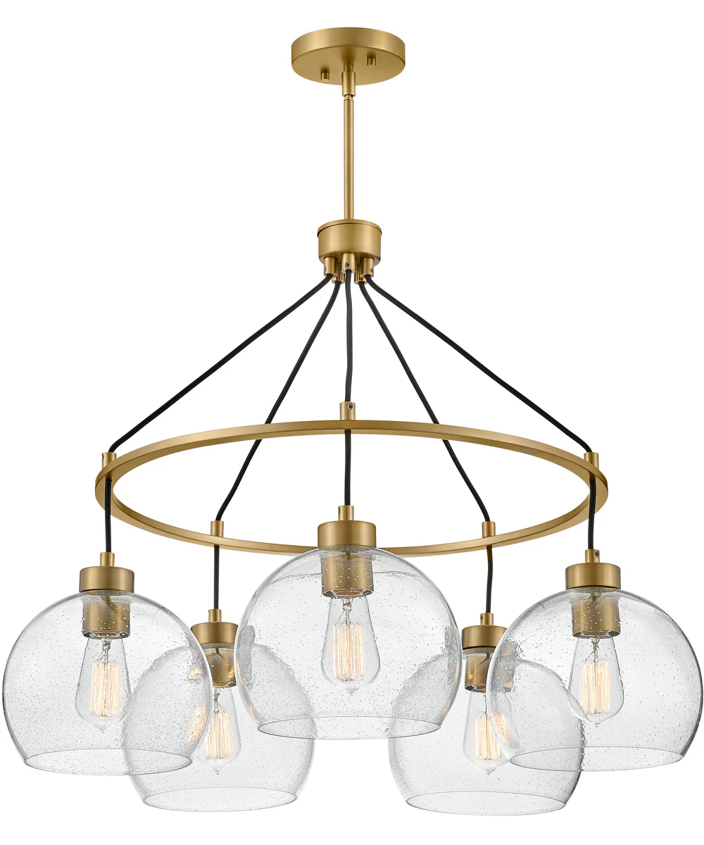 Rumi 5-Light Medium Single Tier Chandelier in Lacquered Brass - Image 4