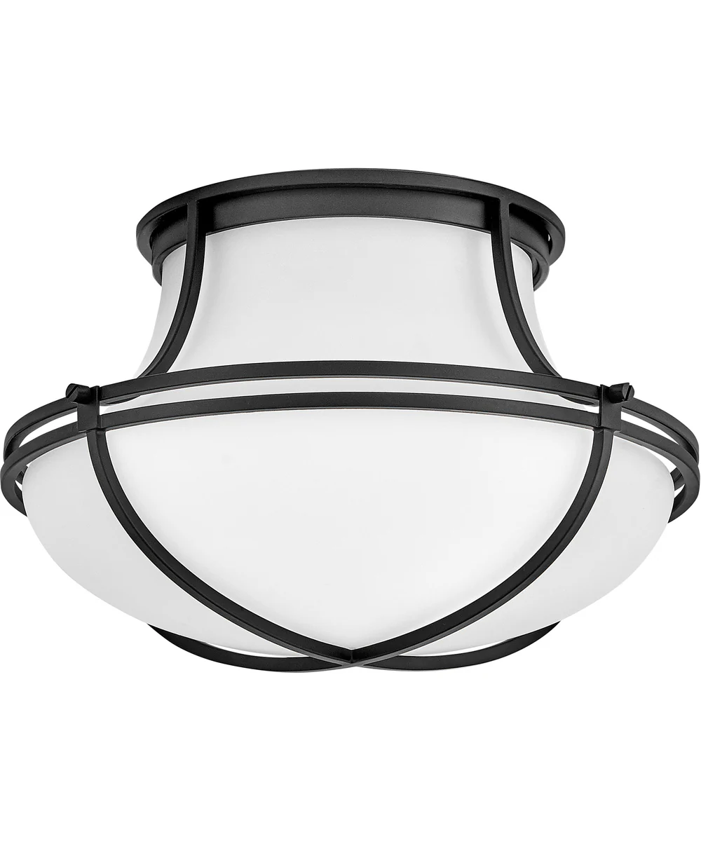 Saddler 3-Light Medium Flush Mount in Black