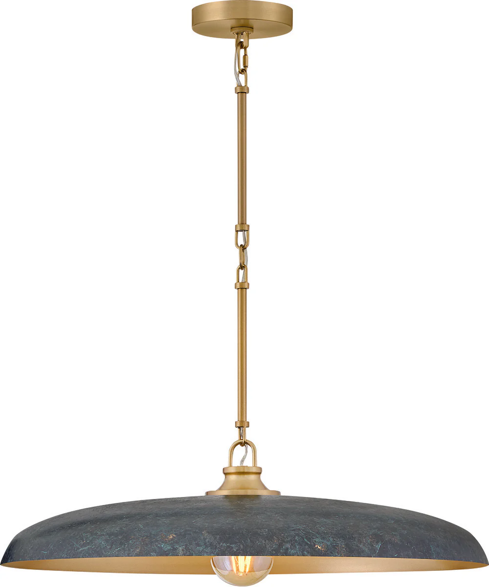 Sadie 1-Light Large Dome Chandelier in Lacquered Brass