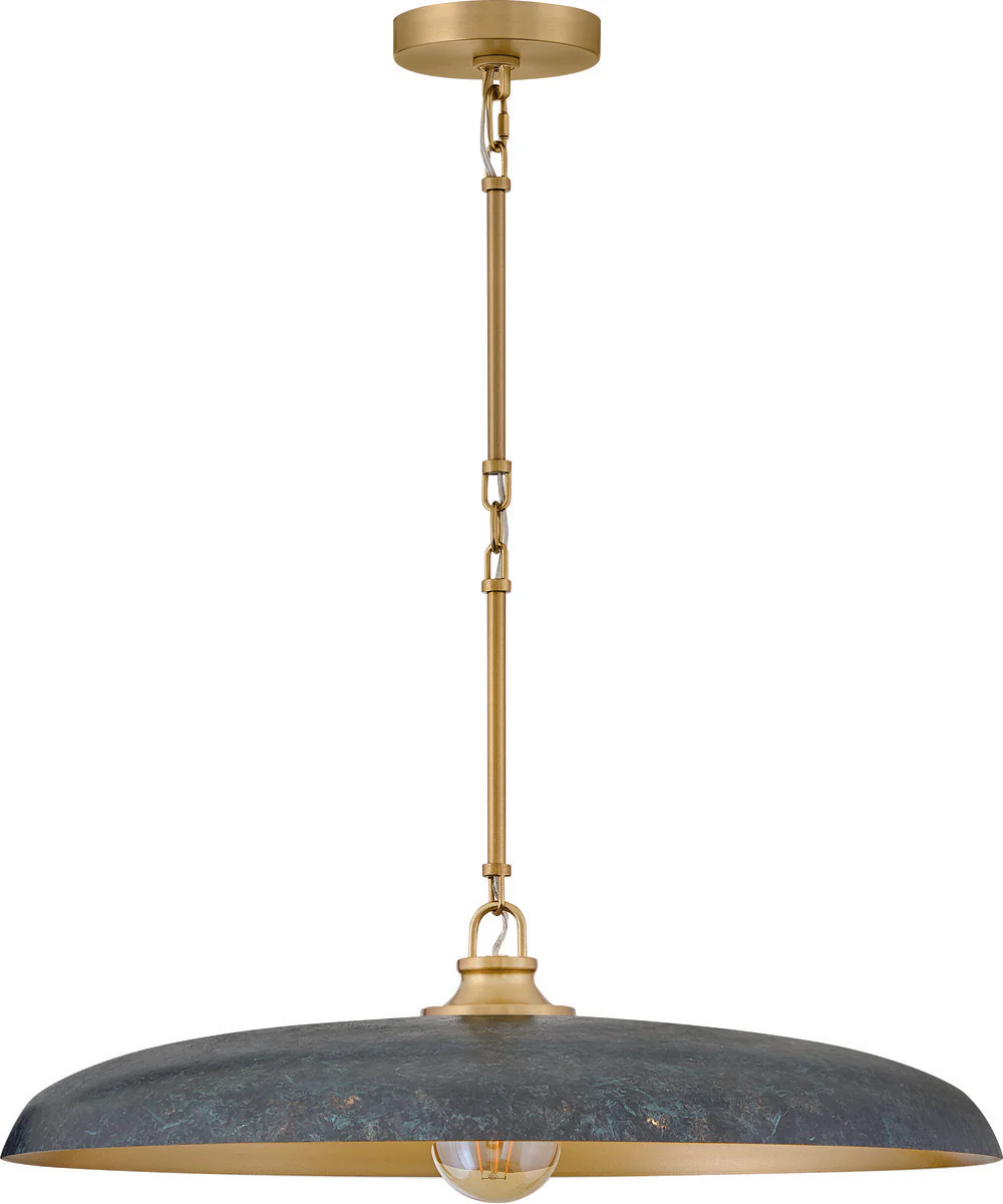Sadie 1-Light Large Dome Chandelier in Lacquered Brass - Image 2