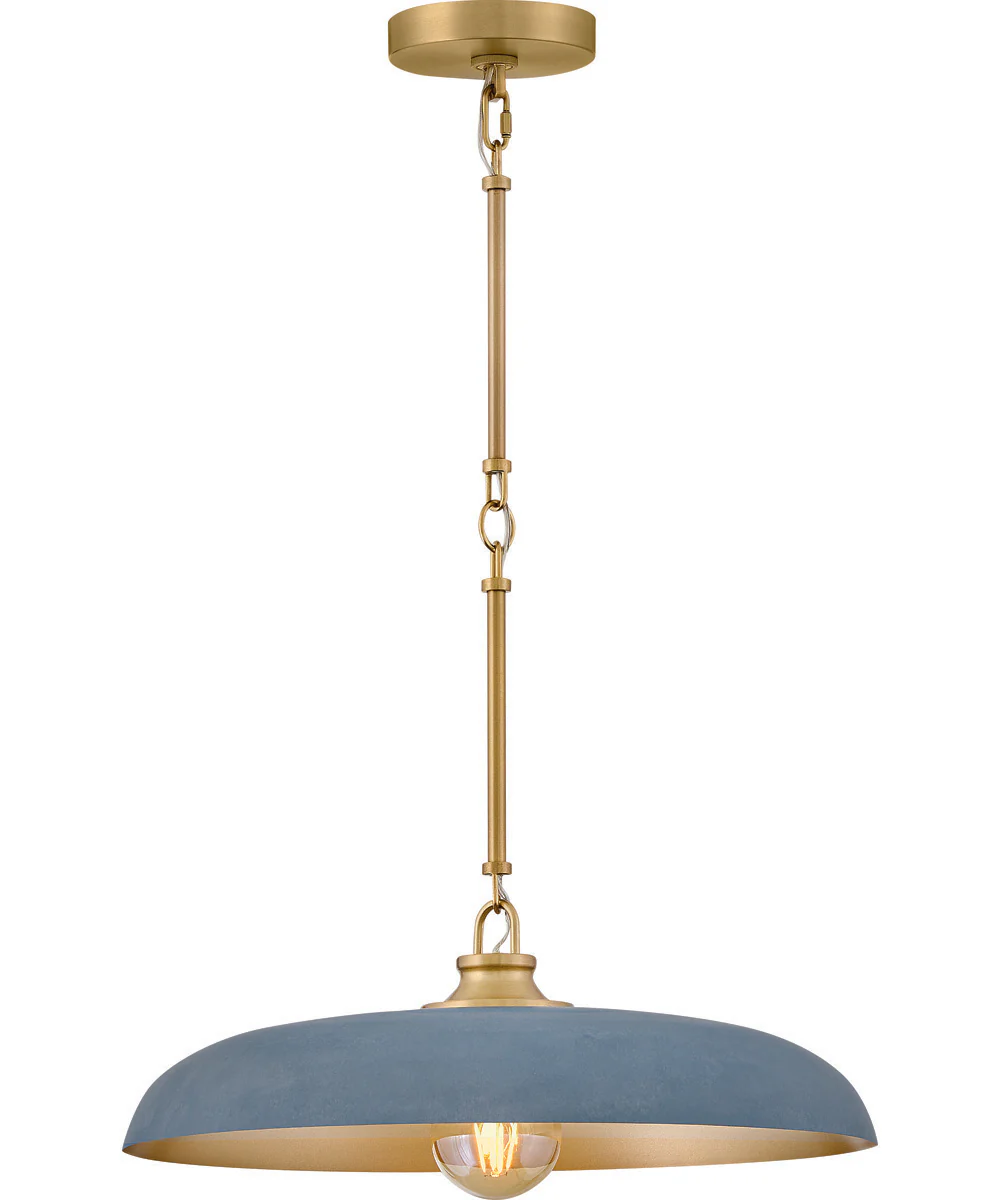 Sadie 1-Light Large Dome Pendant in Lacquered Brass