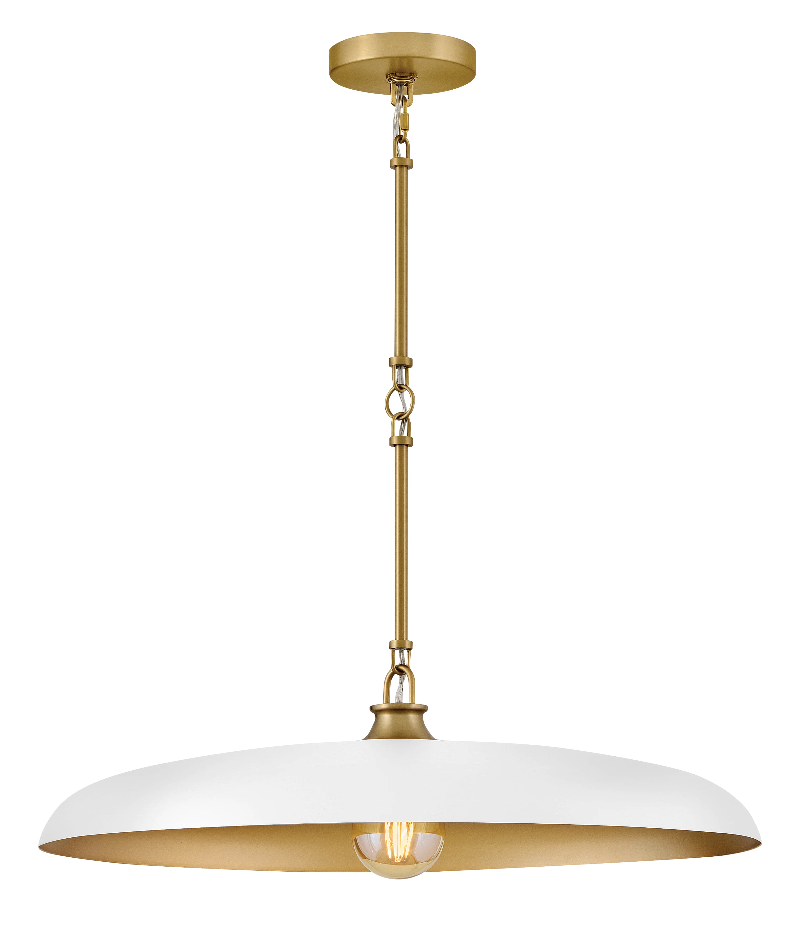 Sadie 1-Light Medium Dome Chandelier in Lacquered Brass