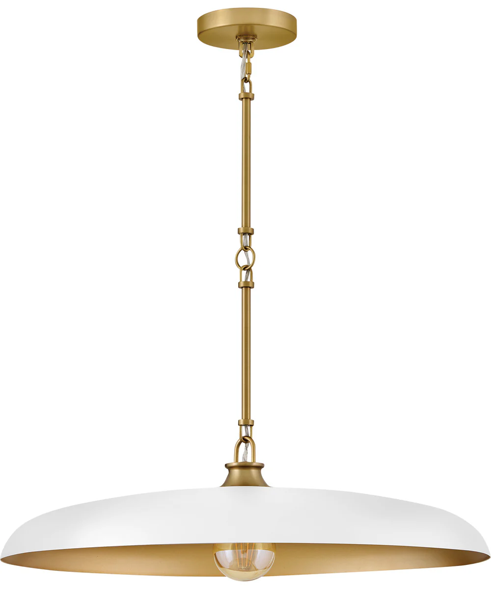 Sadie 1-Light Medium Dome Chandelier in Lacquered Brass - Image 2