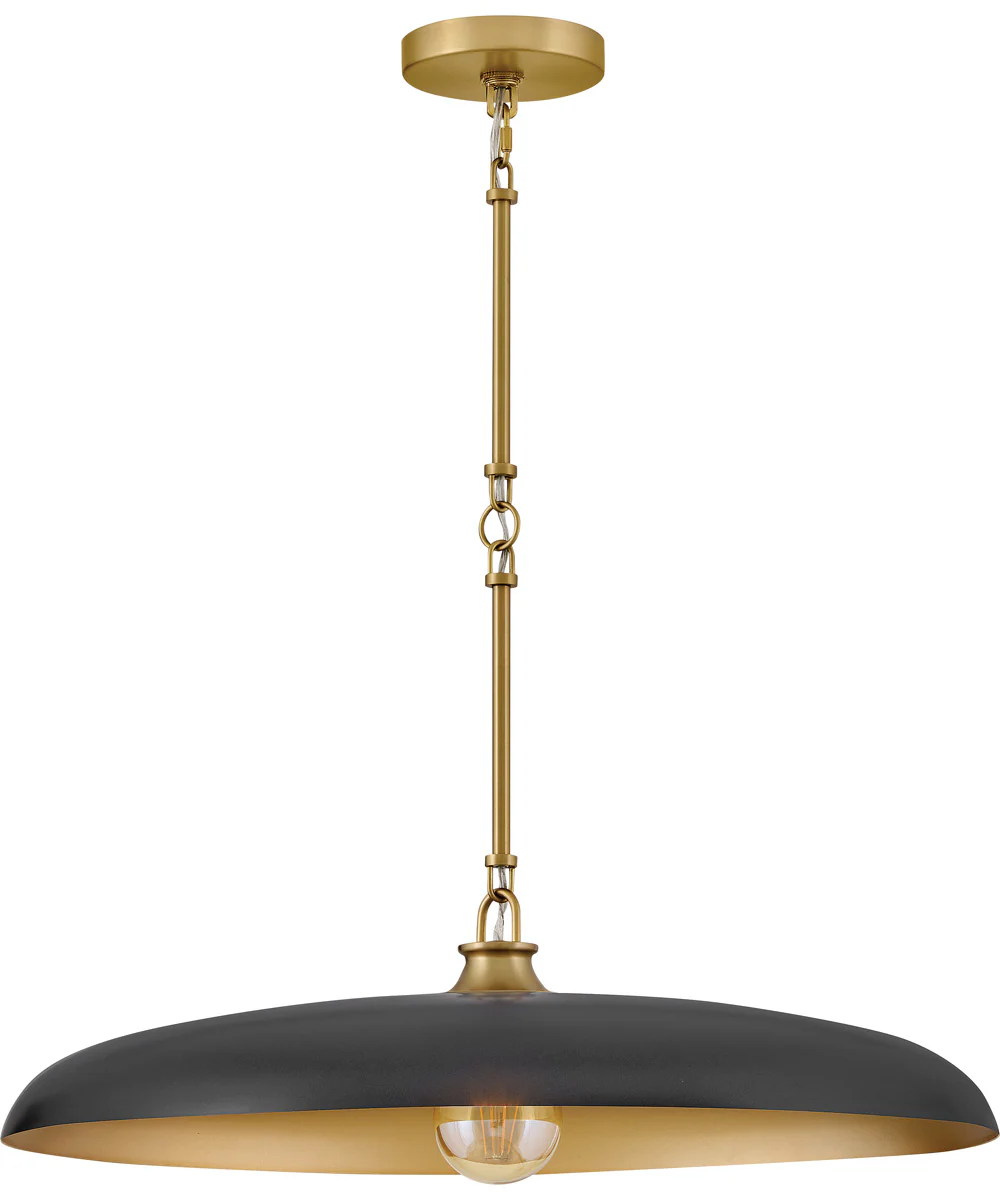 Sadie 1-Light Medium Dome Chandelier in Lacquered Brass - Image 2