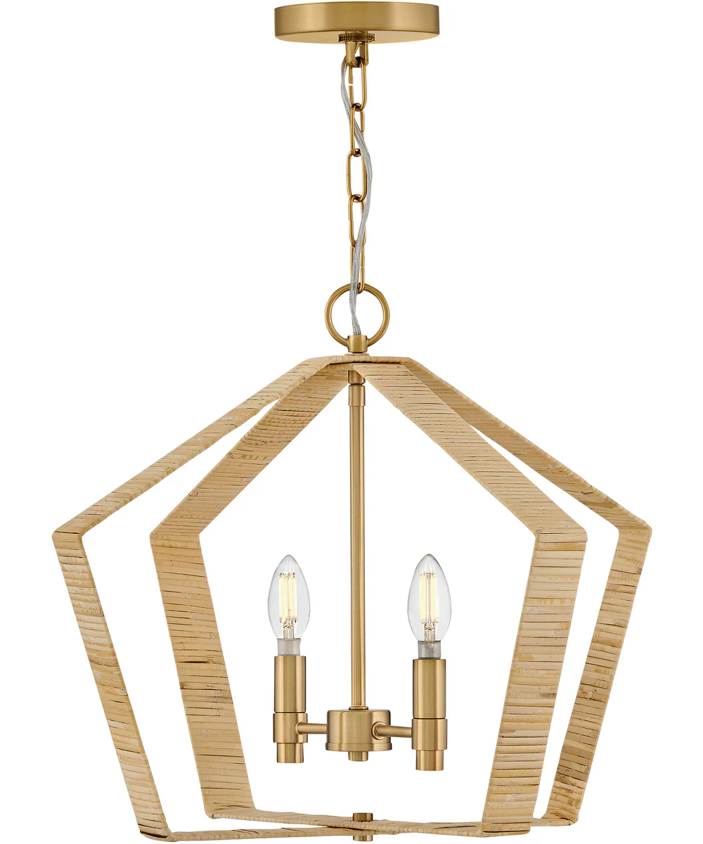 Sammi 2-Light Large Pendant in Lacquered Brass