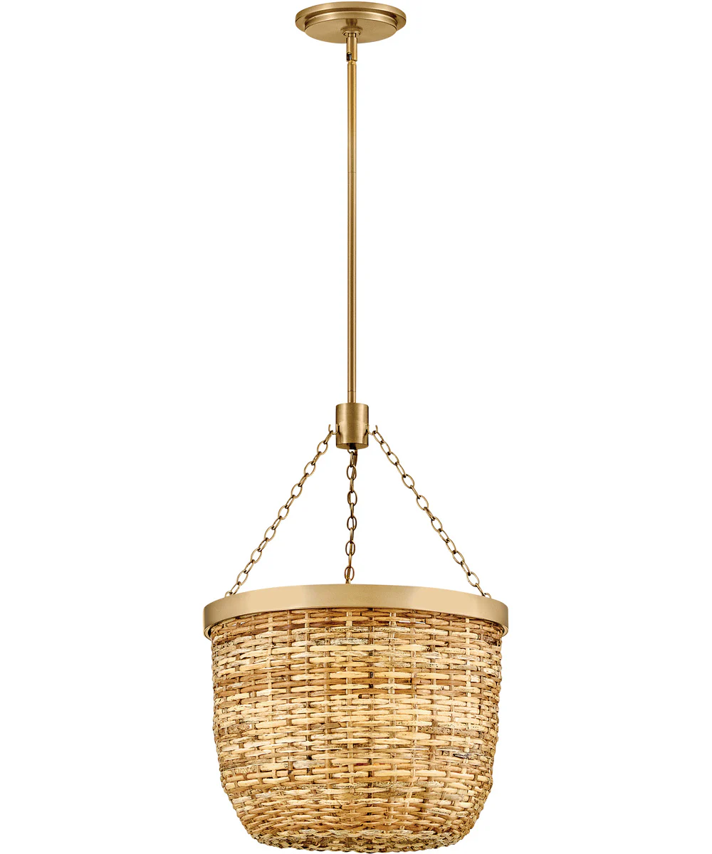 Sanibel 3-Light Large Convertible Pendant in Lacquered Brass - Image 2
