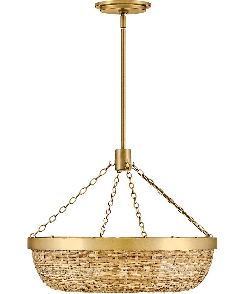 Sanibel 4-Light Medium Convertible Semi-Flush Mount in Lacquered Brass - Image 3