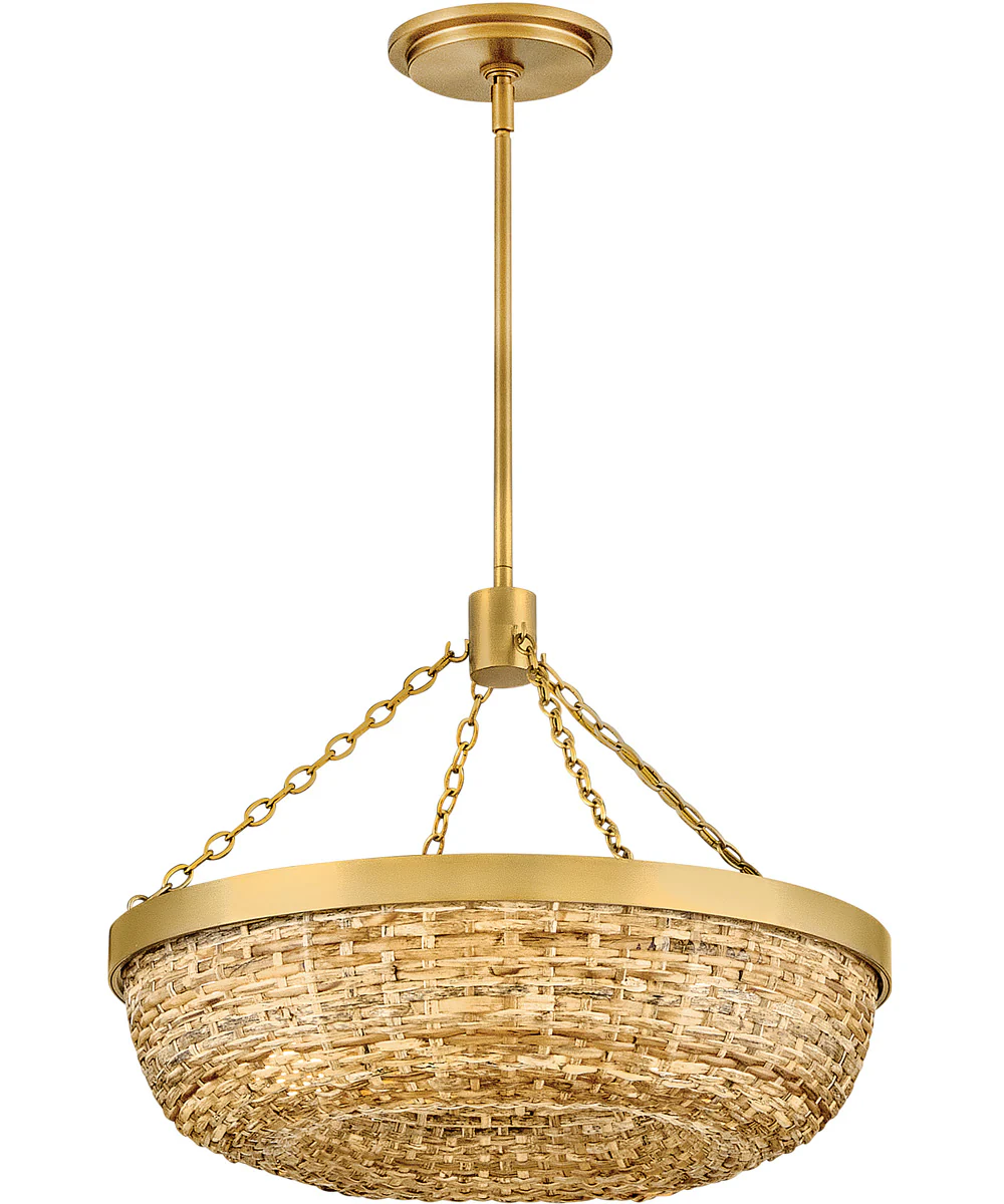 Sanibel 4-Light Medium Convertible Semi-Flush Mount in Lacquered Brass - Image 4