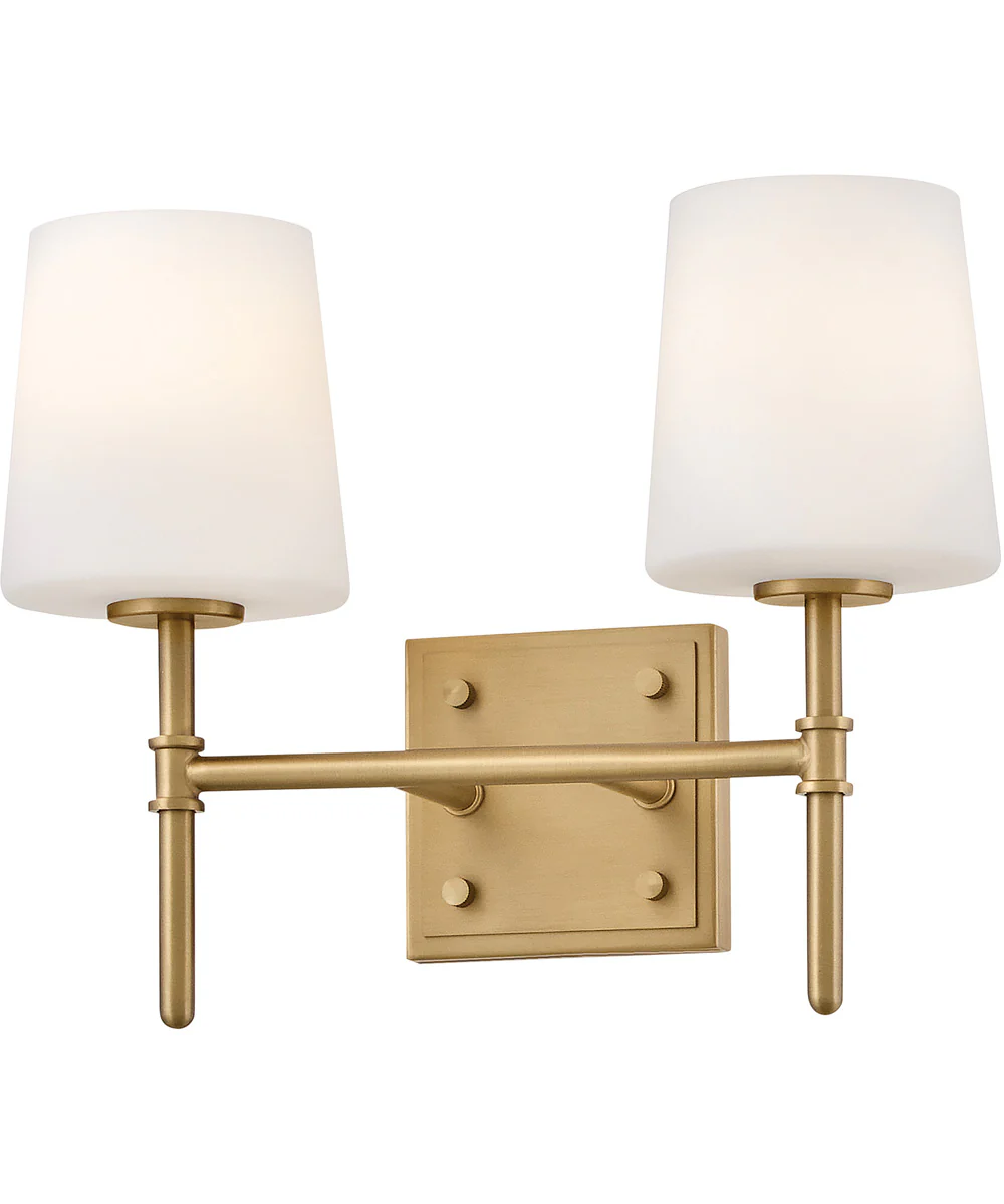 Saunders 2-Light Small Two Light Vanity in Lacquered Brass - Image 4