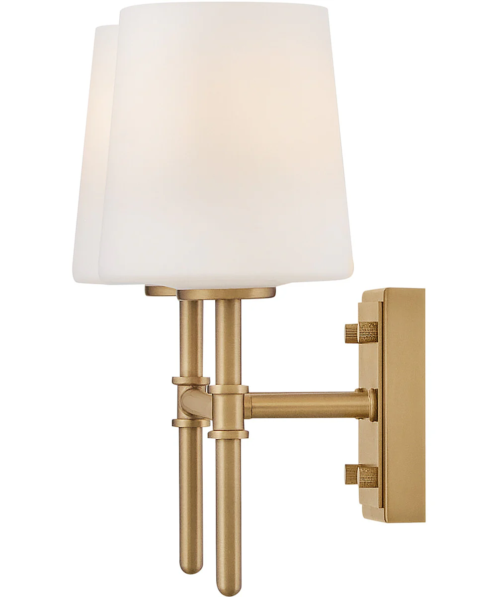 Saunders 2-Light Small Two Light Vanity in Lacquered Brass - Image 5