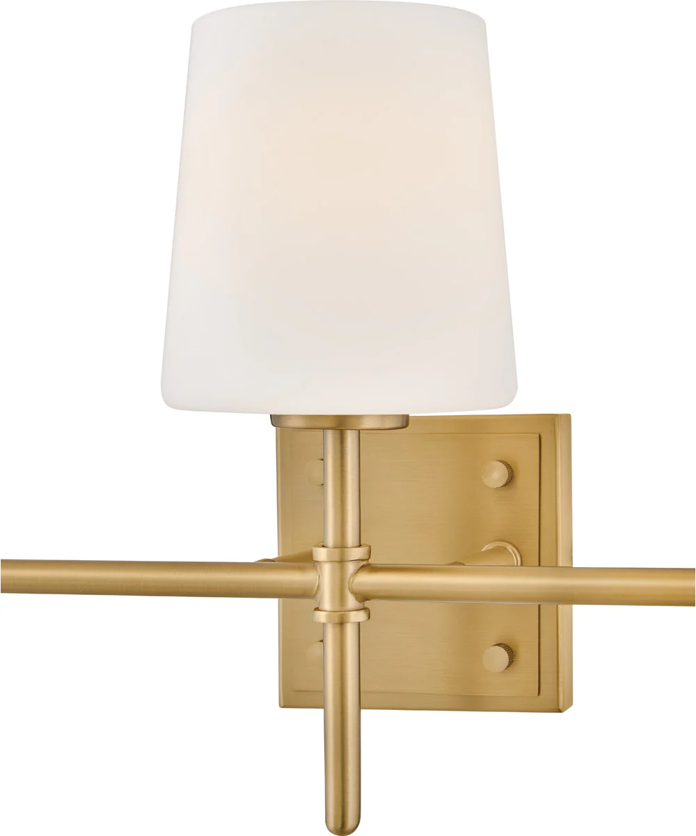 Saunders 3-Light Medium Three Light Vanity in Lacquered Brass - Image 6