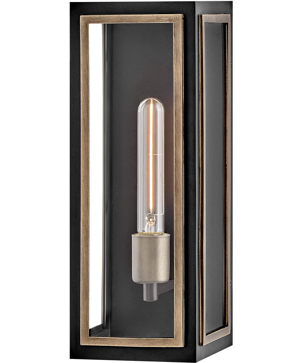 Shaw 1-Light Medium Wall Mount Lantern in Black