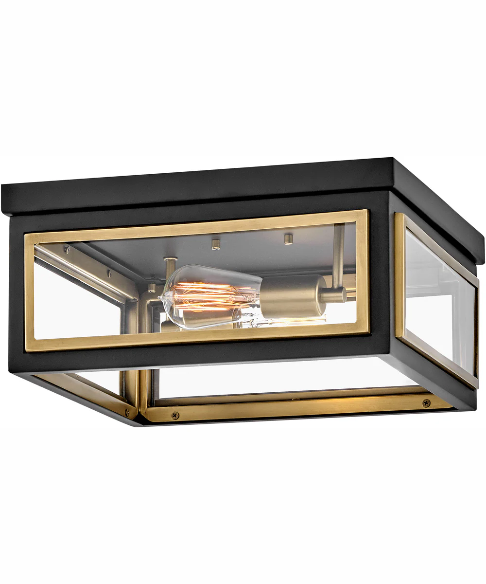 Shaw 2-Light Medium Flush Mount in Black