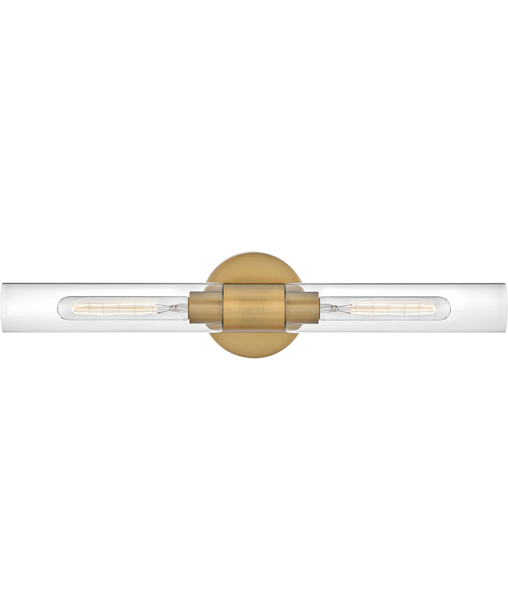 Shea 2-Light Large Two Light Vanity in Lacquered Brass
