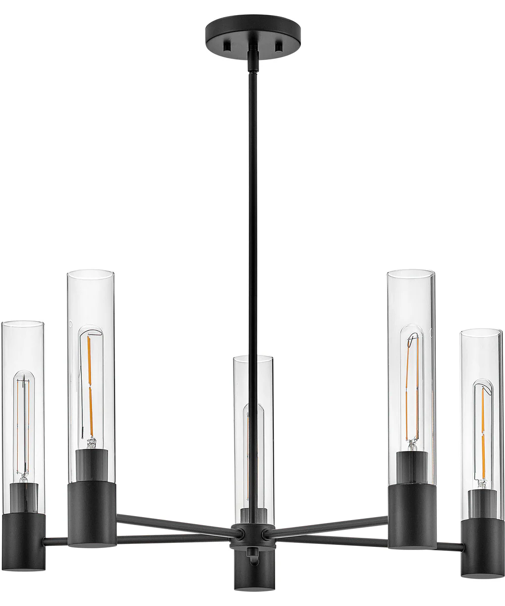 Shea 5-Light Medium Single Tier Chandelier in Black - Image 3