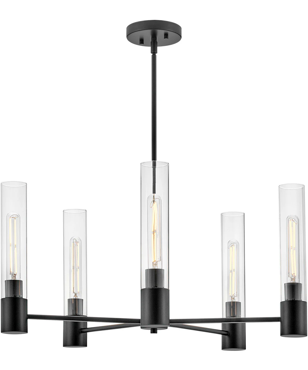 Shea 5-Light Medium Single Tier Chandelier in Black - Image 4