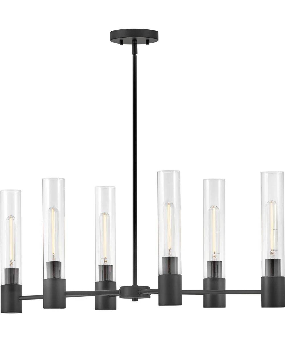 Shea 6-Light Small Linear Chandelier in Black - Image 3