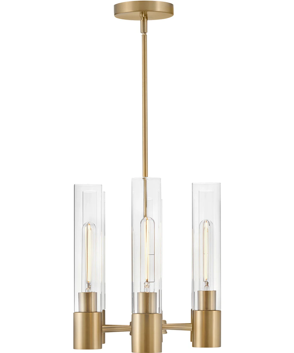 Shea 6-Light Small Linear Chandelier in Lacquered Brass - Image 5
