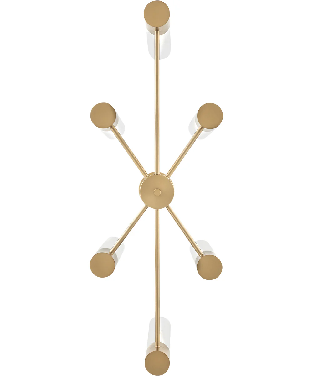 Shea 6-Light Small Linear Chandelier in Lacquered Brass - Image 6