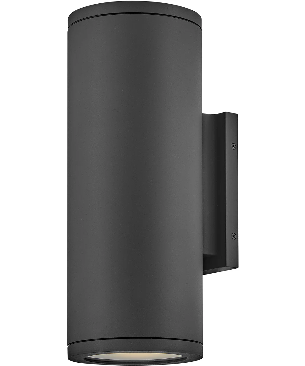 Silo Coastal Elements  2-Light Medium Wall Mount Lantern in Black
