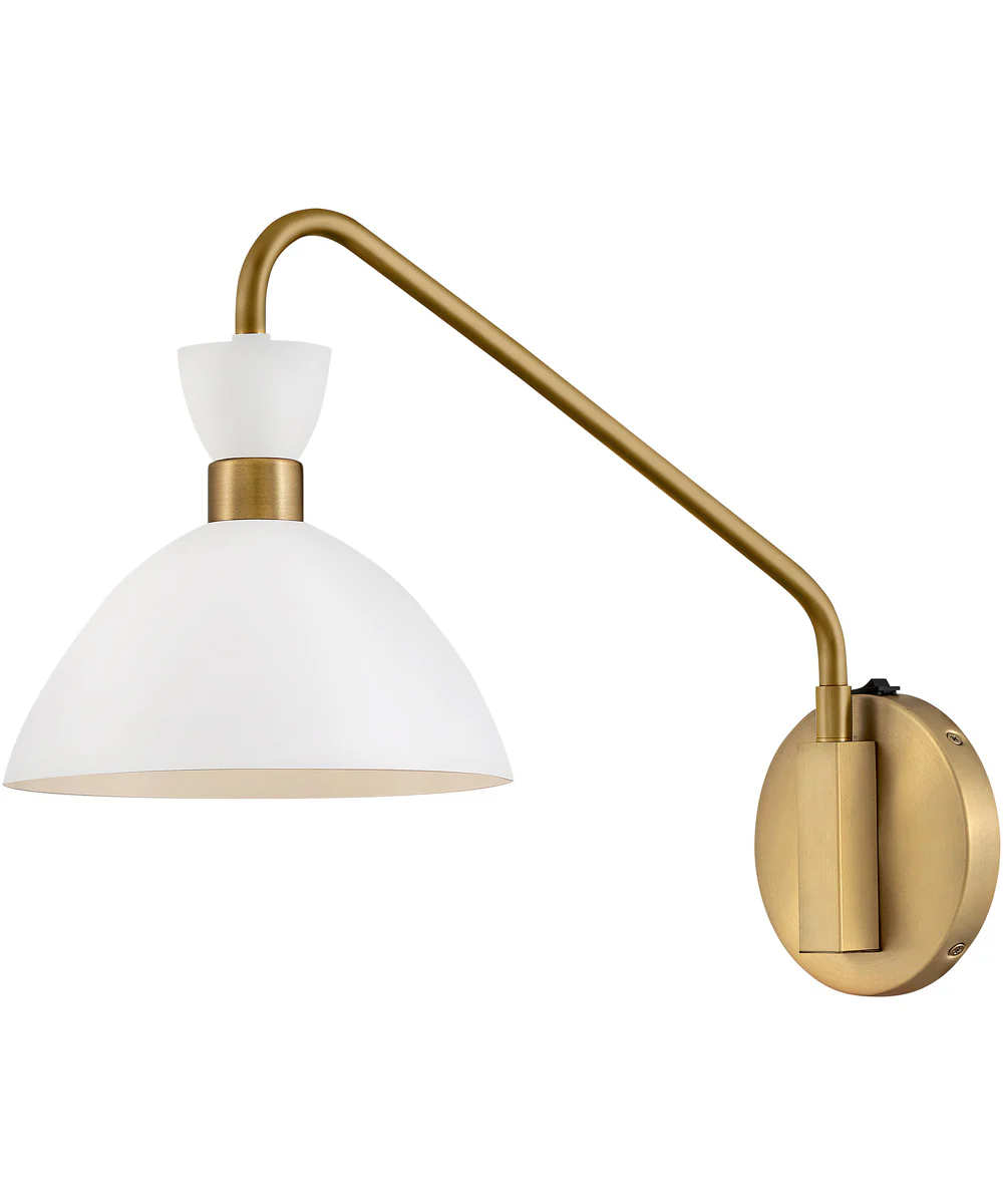 Simon 1-Light Medium Single Light Plug-in Sconce in Matte White