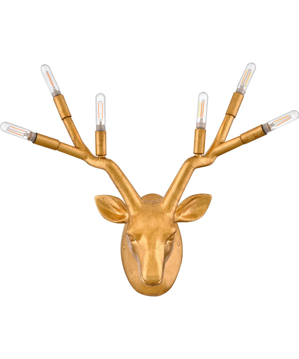 Stag 6-Light Large Six Light Sconce in Distressed Brass - Image 2