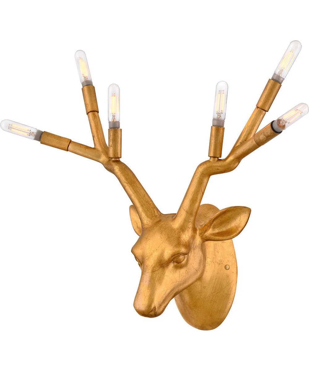 Stag 6-Light Large Six Light Sconce in Distressed Brass - Image 5