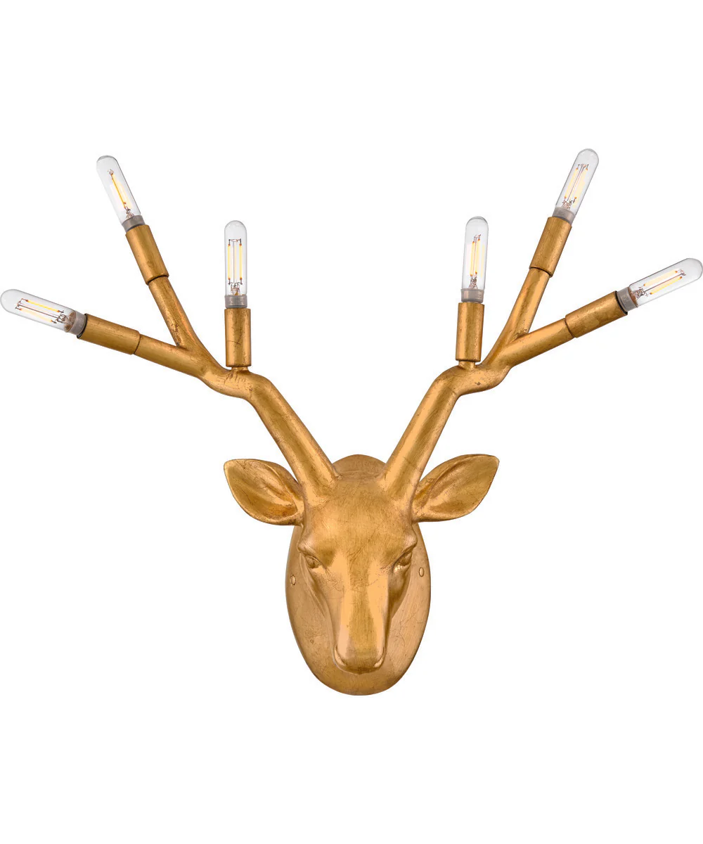 Stag 6-Light Large Six Light Sconce in Distressed Brass - Image 8