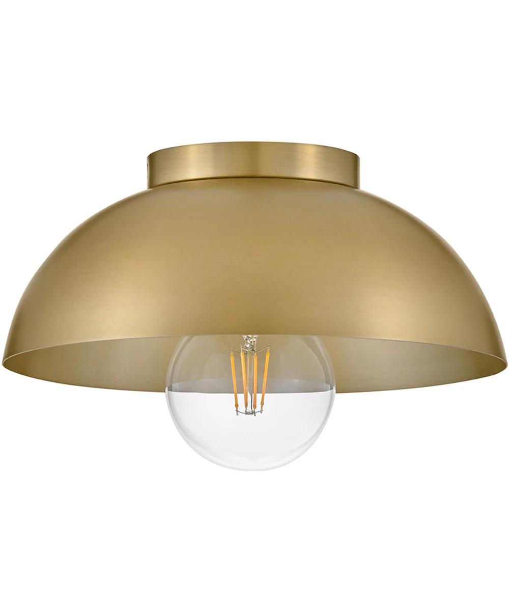 Stu 1-Light Small Flush Mount in Lacquered Brass - Image 3