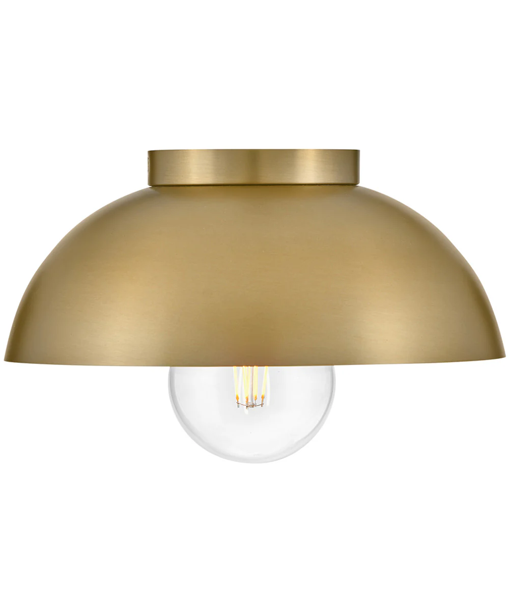 Stu 1-Light Small Flush Mount in Lacquered Brass - Image 4