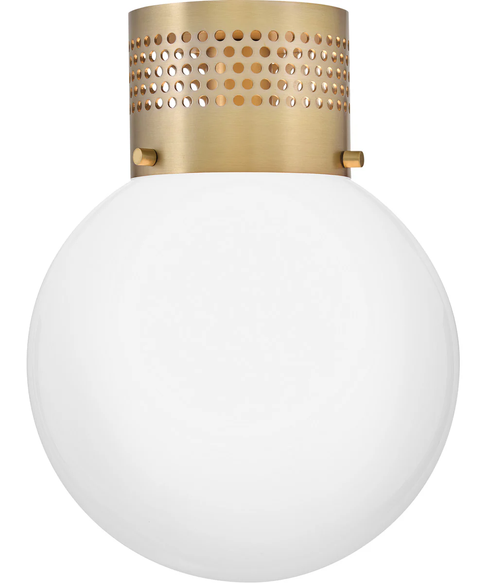 Taj 1-Light Small Flush Mount in Lacquered Brass - Image 4