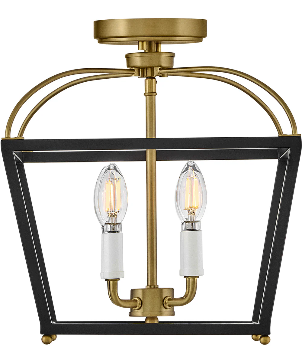 Tate 4-Light Small Semi-Flush Mount in Black - Image 4