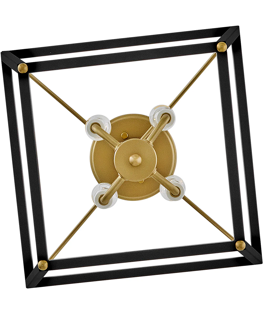 Tate 4-Light Small Semi-Flush Mount in Black - Image 6