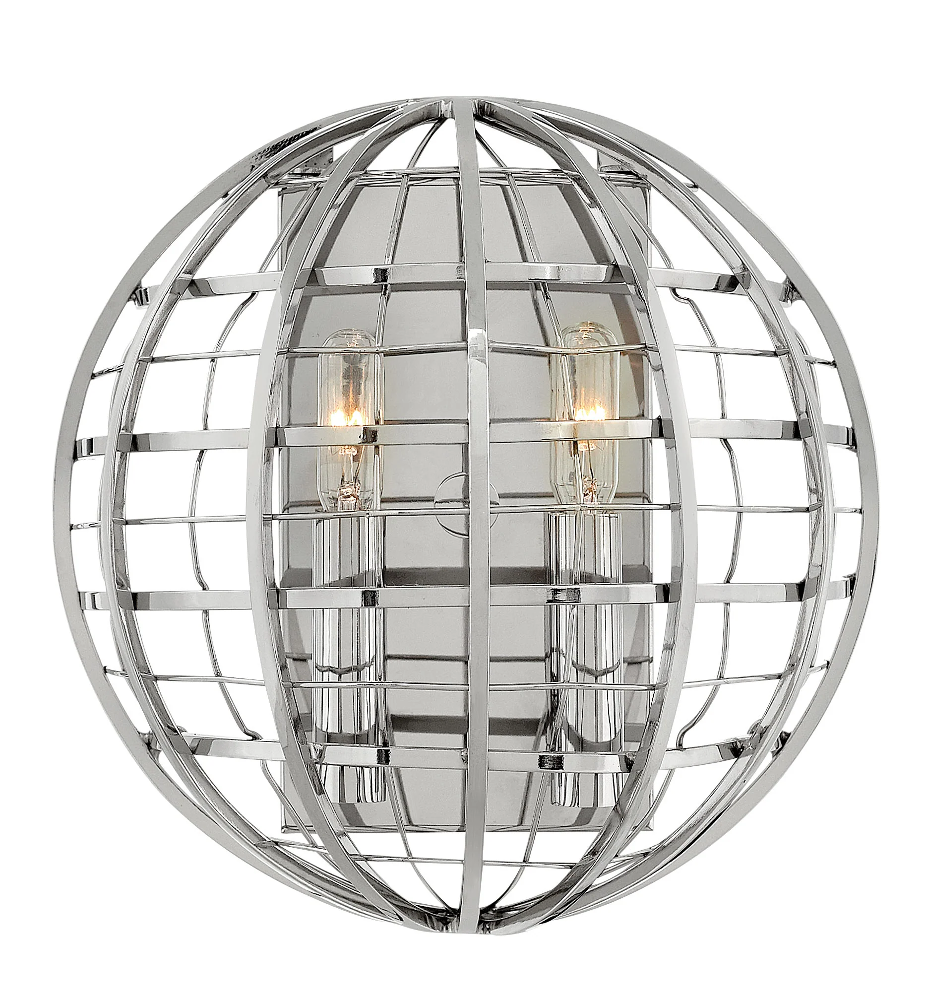 10"W Terra 2-Light Two Light Sconce in Polished Nickel