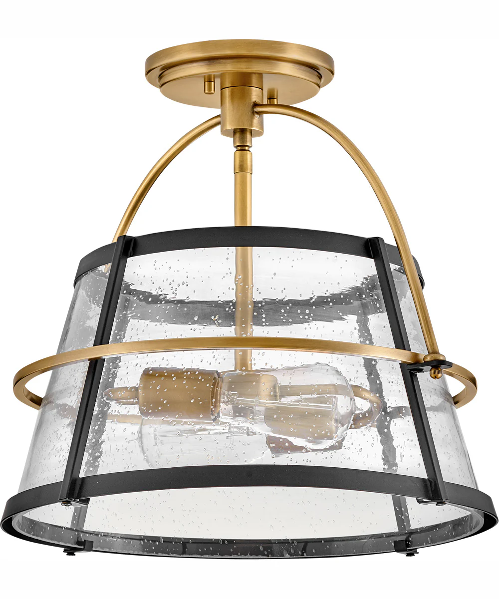Tournon 2-Light Medium Semi-Flush Mount in Heritage Brass - Image 2