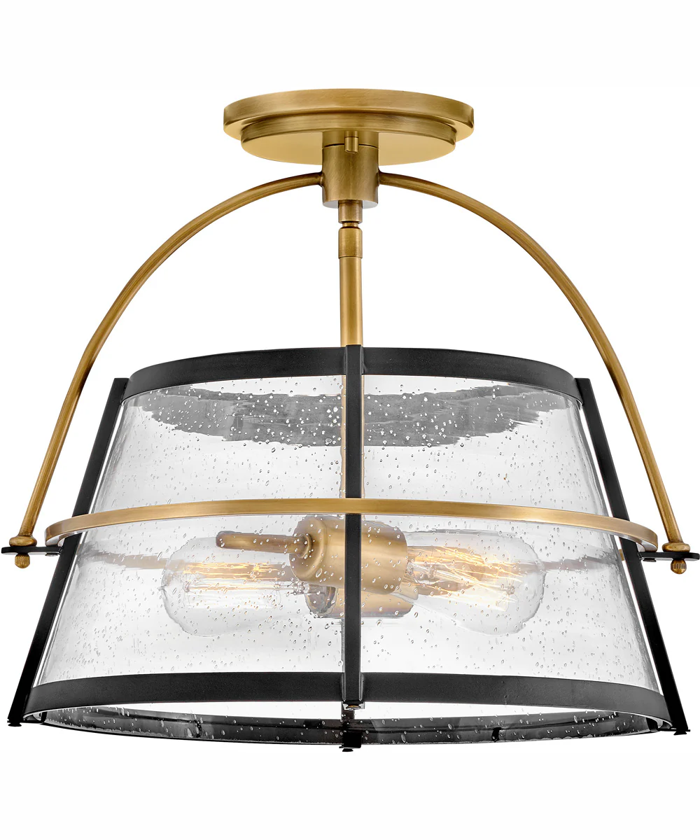 Tournon 2-Light Medium Semi-Flush Mount in Heritage Brass - Image 3